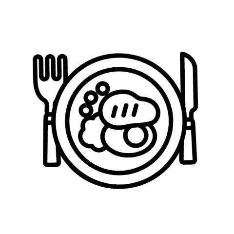 Plate with knife and fork
